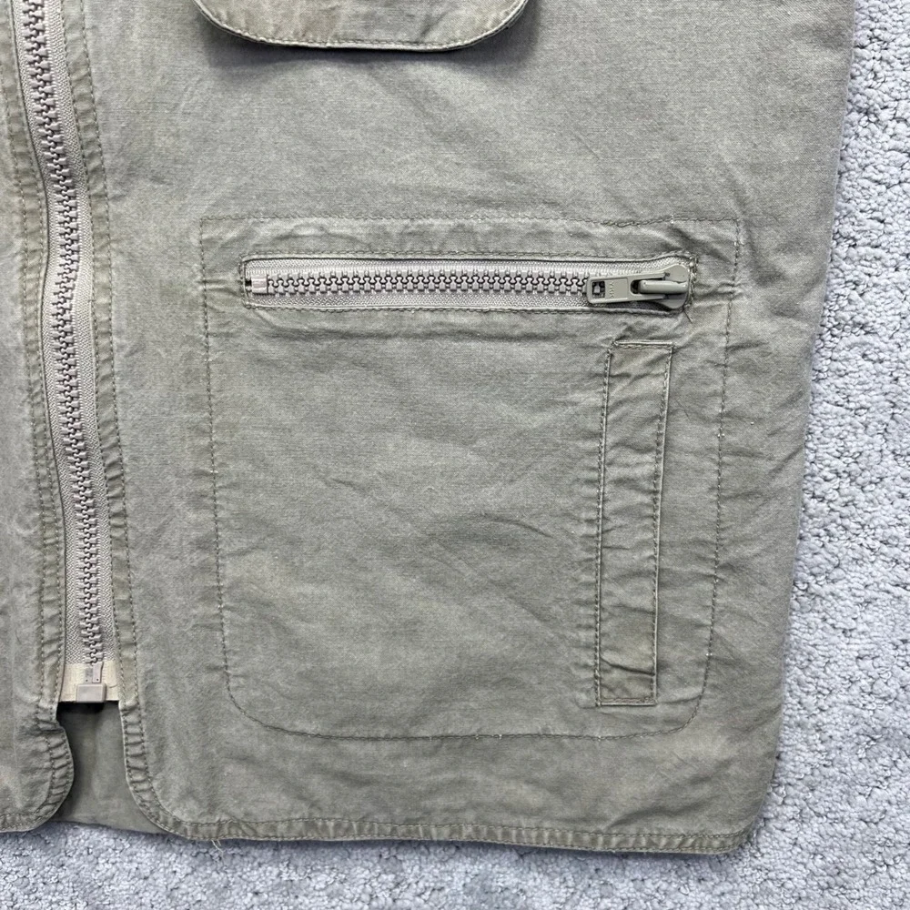 VINTAGE Banana Republic Vest Mens L Canvas Safari Utility Fishing Multi-Pocket